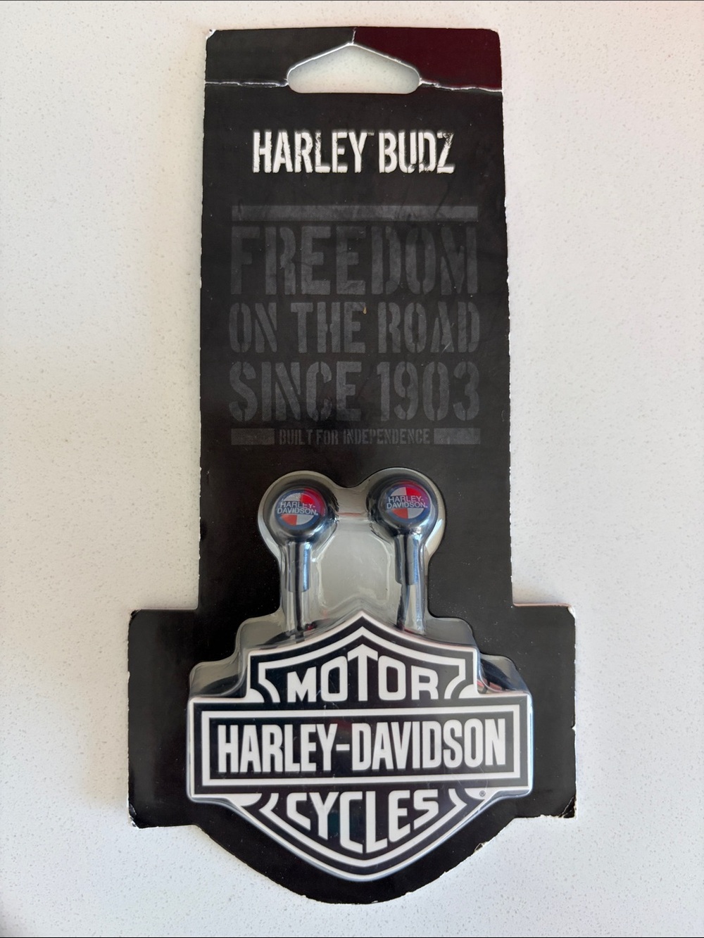 Harley-Davidson Black and Silver Earbud Headphones
